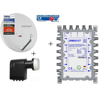 Ökö-Energie-Spar Satanlage für 12 Teilnehmer (Dur-Line 75/80 Select + Multischalter JULTEC JRM0512T + Polytron Quattro LNB)