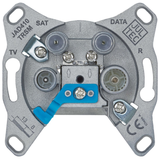 Jultec JAD410TRSM 4-Loch Antennendose Durchgangsdose 10db mit Modemanschluss (SAT | RADIO | CATV | DATA)