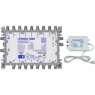 Jultec JPS0902-16MN JESS EN50607 Einkabelumsetzer für 2 Satelliten (2x16 UBs/IDs/Umsetzungen)