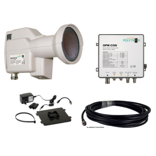 Polytron OPM-LNB 100 Kit/Set (optisches LNB mit N-Anschluss + OPM-CON Empfangsset + optisches N-Anschlusskabel + Netzteil OPM-LNB Power Supply)