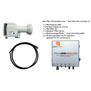 Global Invacom ODU 32 Kit (optisches LNB mit N-Anschluss + ODU 32 Empfangsset + optisches N-Anschlusskabel + Netzteil F145D Power Supply)