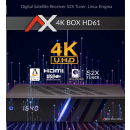 AX 4K-Box HD61 (UHD / 2160p) Linux E² Receiver mit DVB-S2 / DVB-S2X / DVB-C / DVB-T2 HEVC H.265)