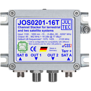 Jultec JOS0201-16T optische Einkabelumsetzer 2 SAT / 16 UB